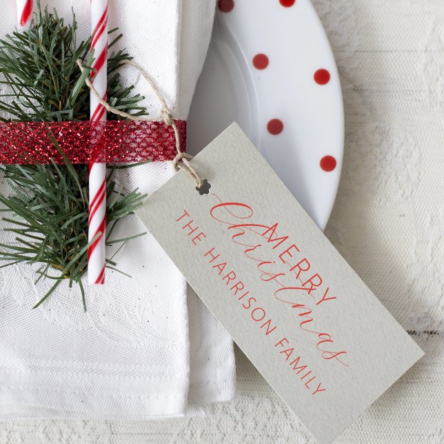 Tampons Encreurs Joyeux Noël Nom Fêtes Moderne Script (Modern Scrip Merry Christmas Name Holiday Rubber Stamp)