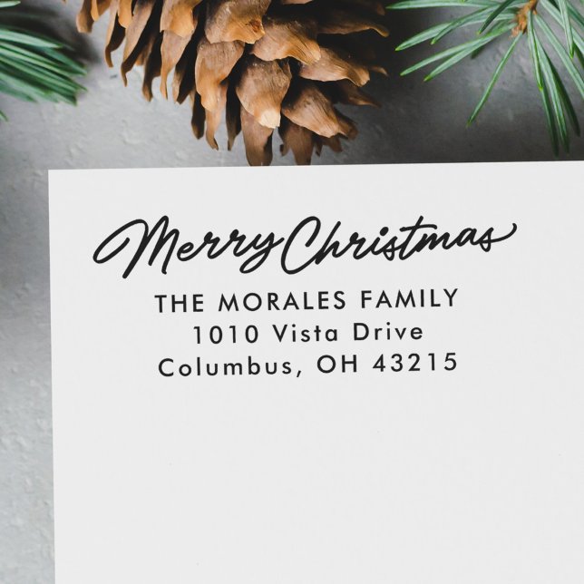 Tampons Encreurs Joyeux Noël simple adresse de retour de vacances (Créateur téléchargé)