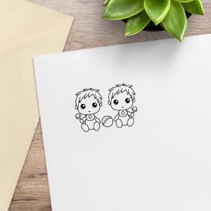 Tampons Encreurs Jumeaux Bébés Garçons 1x1