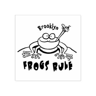 Tampons Encreurs La grenouille règle drôle dessin de grenouille ver