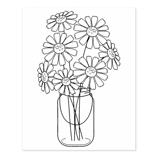 Tampons Encreurs La Marguerite De Pot De Macon Fleurit La Page De Zazzle Fr