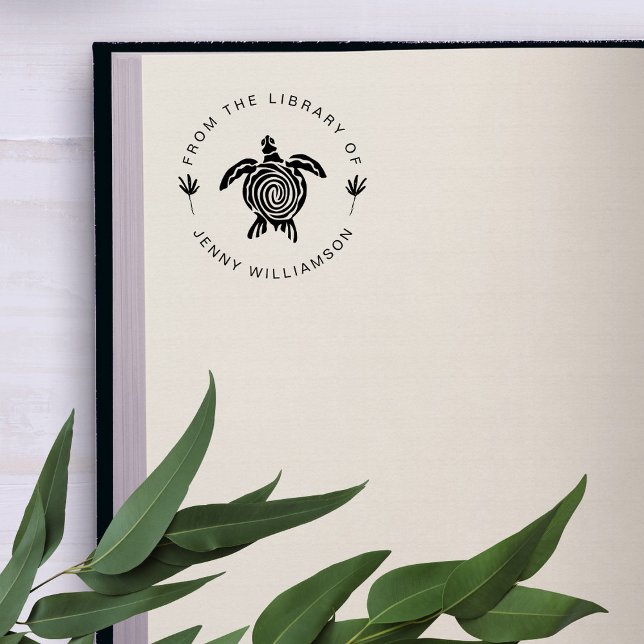 Tampons Encreurs La Tortue De Mer Moderne De La Bibliothèque Du Liv (Créateur téléchargé)