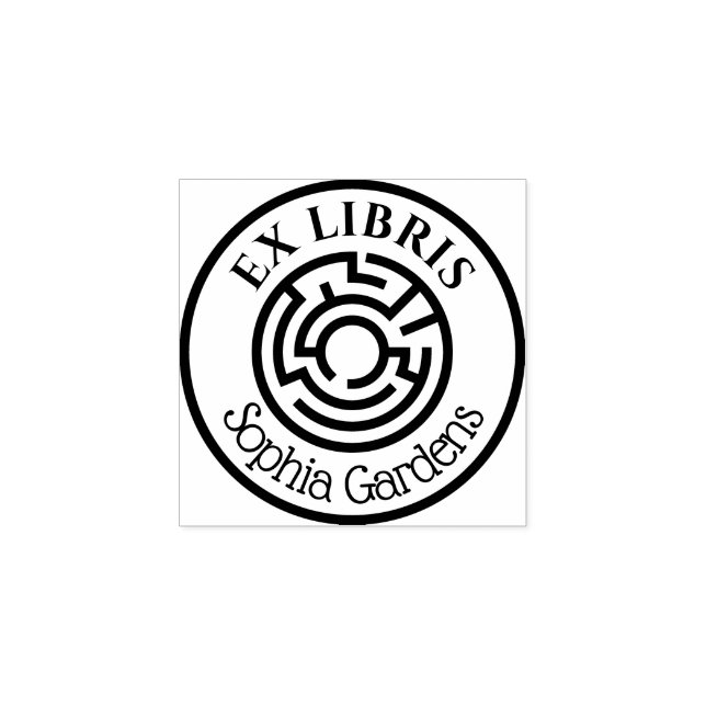 Tampons Encreurs Labyrinthe Ex Libris rond 02 (Impression)