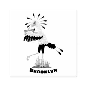 Tampons Encreurs Le mignon secrétaire oiseau écrire des notes dessi