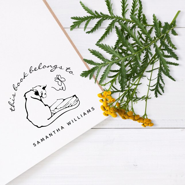 Tampons Encreurs Lecture Beurre de chat Moderne Bibliothèque person (Créateur téléchargé)