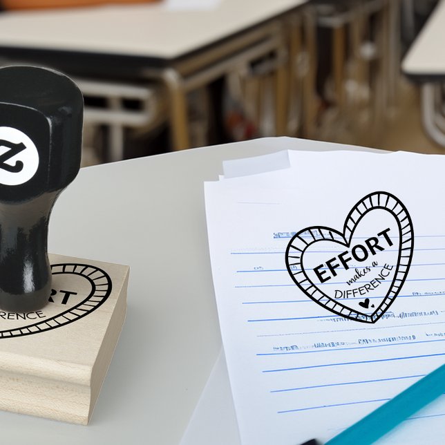 Tampons Encreurs Les efforts font une différence Professeurs de cœu (Effort Makes A Difference Heart Teachers Rubber Stamp)