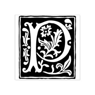 Tampons Encreurs LETTRE Alphabet Florale P Typographie Vintage