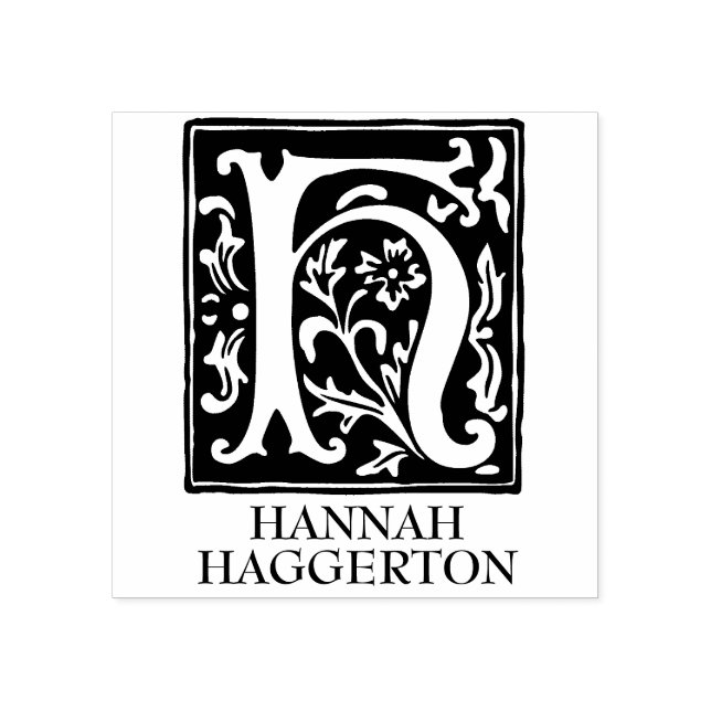 Tampons Encreurs Lettre alphabétique ornementale H Monogramme (Impression)