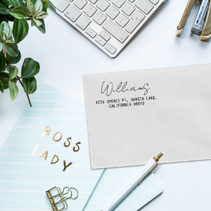Tampons Encreurs Lettre calligraphie simple Adresse de retour