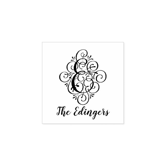 Tampons Encreurs Lettre E Nom du monogramme initial élégant (Impression)