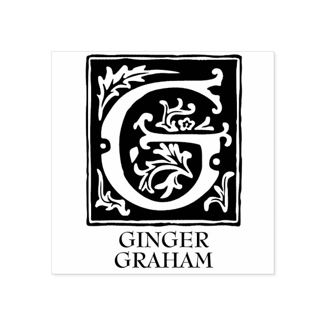 Tampons Encreurs Lettre G monogramme alphabet ornemental (Impression)