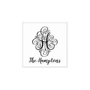 Tampons Encreurs Lettre H Nom du monogramme initial élégant