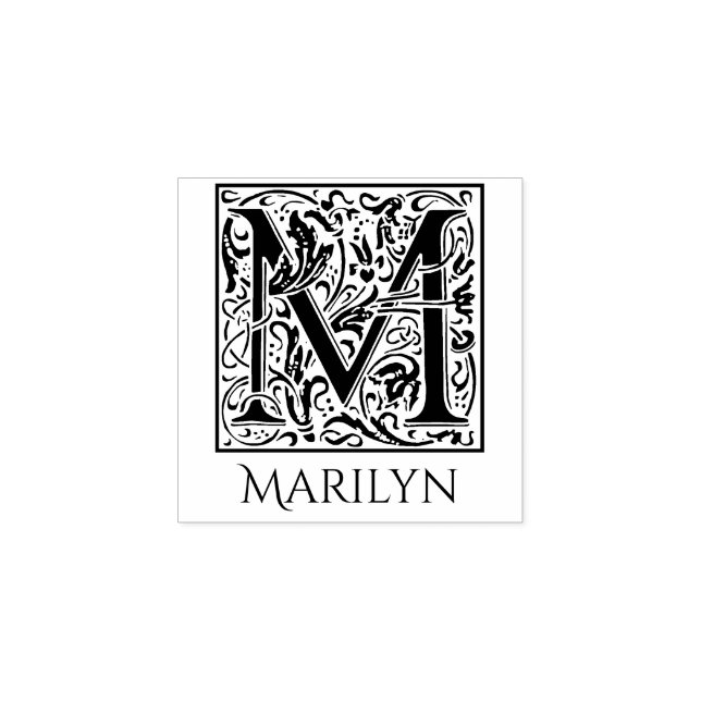 Tampons Encreurs Lettre M Vintage Première lettre Personnalisée (Impression)