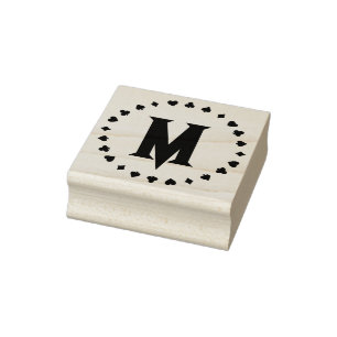 Tampons Encreurs Lettre monogramme, Cartes Suits Design Bague