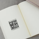 Tampons Encreurs LETTRE MONOGRAPHIQUE Fleur vintage Livre Ex Libris<br><div class="desc">Ce timbre en caoutchouc "Ex Libris" comporte une lettre vintage de monogramme de fleurs portant un nom personnalisé.</div>