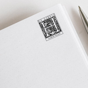 Tampons Encreurs LETTRE MONOGRAPHIQUE Fleur vintage Livre Ex Libris