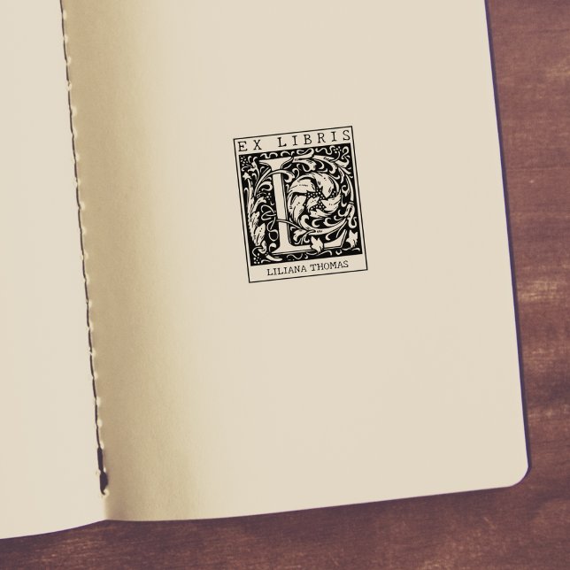 Tampons Encreurs LETTRE MONOGRAPHIQUE Fleur vintage Livre Ex Libris (Créateur téléchargé)
