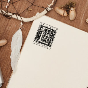 Tampons Encreurs LETTRE MONOGRAPHIQUE Fleur vintage Livre Ex Libris