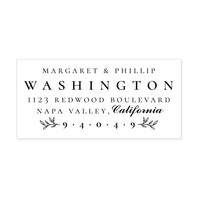 Tampons Encreurs Lettre officielle Couple marié Adresse de retour (Impression)