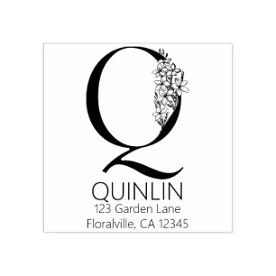 Tampons Encreurs Lettre principale florale - Q - monogramme