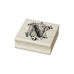 Tampons Encreurs Lettre Vintage de décoration initiale N