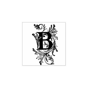 Tampons Encreurs Lettre Vintage décorative Florale initiale