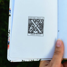 Lettre vintage monographie florale X de la bibliot