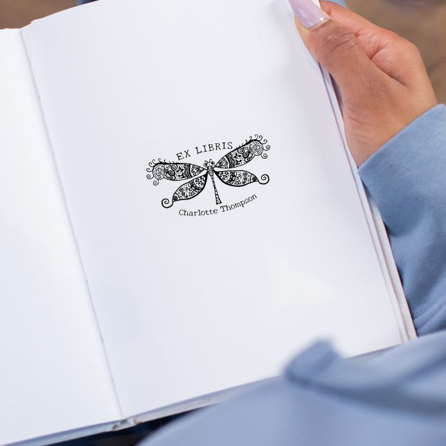 Tampons Encreurs Libellule Vintage, Ex Libris de bibliothèque (Créateur téléchargé)