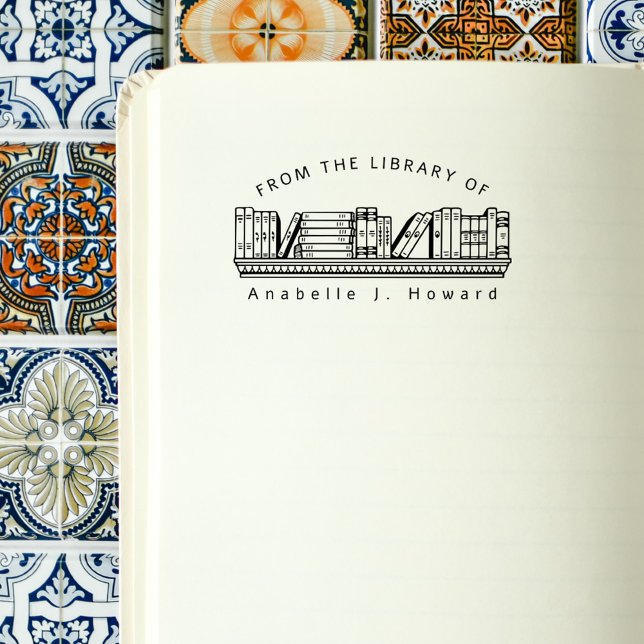 Tampons Encreurs Librairie Rustique Livres de bibliothèque de noms  (Créateur téléchargé)