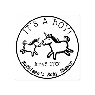 Tampons Encreurs Licorne de baby shower c'est un monogramme de