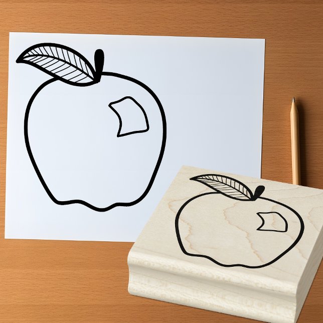 Tampons Encreurs Line Art Apple pour l'artisanat et les enseignants (🍎 Stamp, color, and create with this apple design! 🎨)