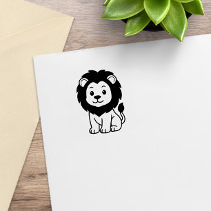 Tampons Encreurs Lion de dessin animé mignon 1x1