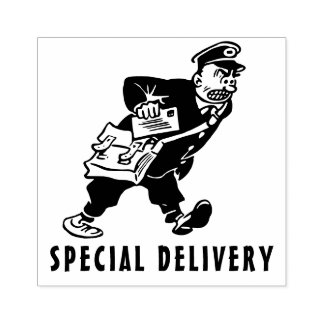 Tampons Encreurs Livraison spéciale dessin postman en colère