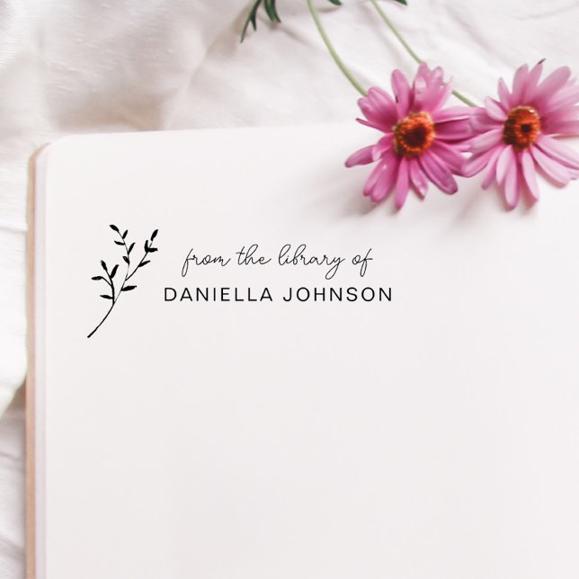 Tampons Encreurs Livre Botanique Moderne À La Main La Bibliothèque  (Créateur téléchargé)