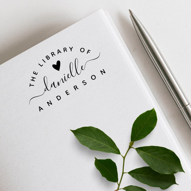 Tampons Encreurs Livre classique de bibliothèque simple et élégante (Créateur téléchargé)