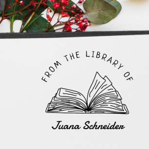 Tampons Encreurs Livre de bibliothèque de noms personnalisés manusc