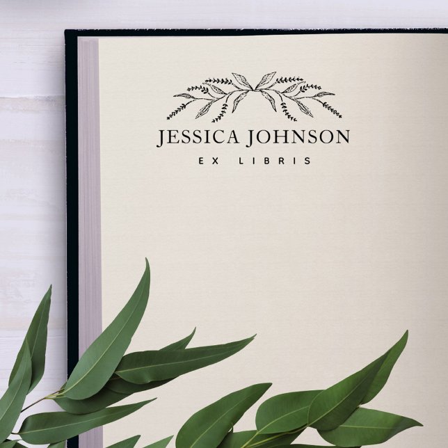 Tampons Encreurs Livre de bibliothèque personnalisée Fleurs de lava (Créateur téléchargé)