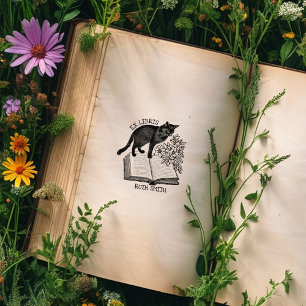 Tampons Encreurs Livre de chats Vintage Floral Ex Libris