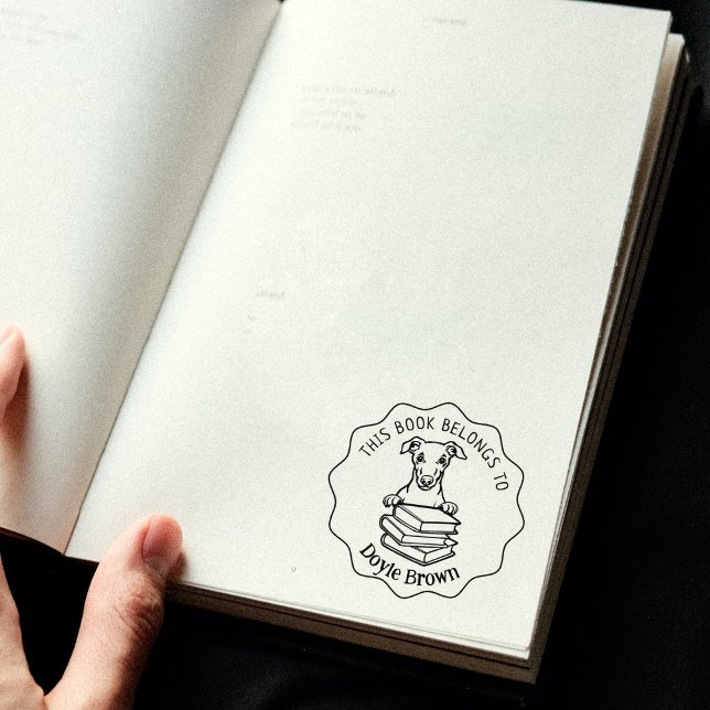 Tampons Encreurs Livre de Chien mignon Whippet (Créateur téléchargé)