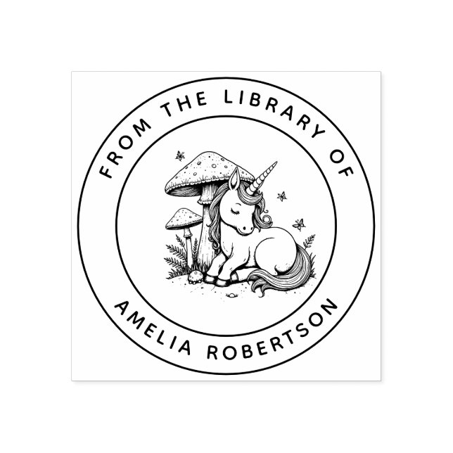Tampons Encreurs Livre de la bibliothèque de champignon Unicorn au  (Impression)