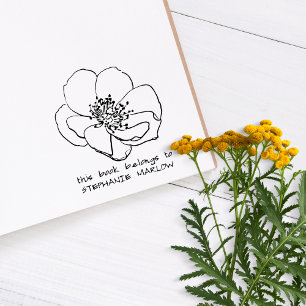 Tampons Encreurs Livre de la bibliothèque Rustique du Fleur sauvage