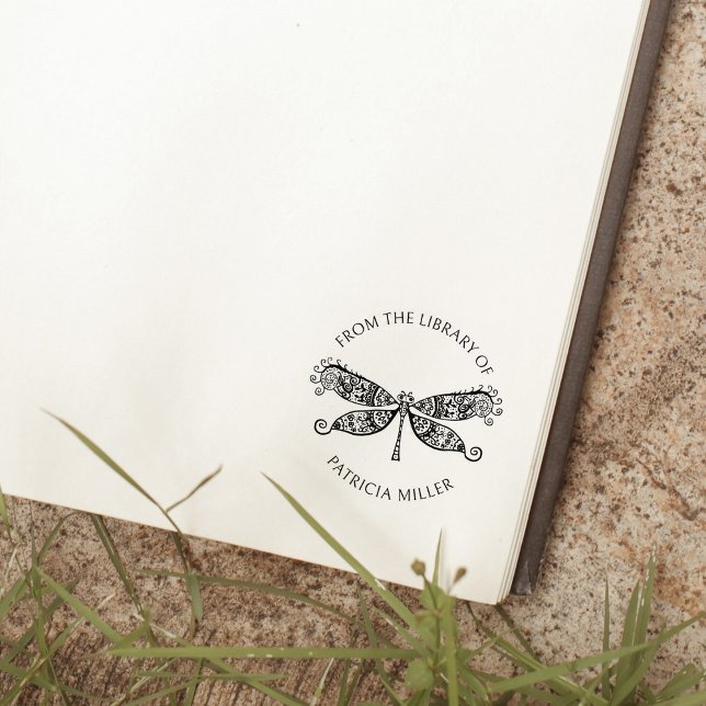 Tampons Encreurs Livre de la libellule décorée de la bibliothèque d (Créateur téléchargé)