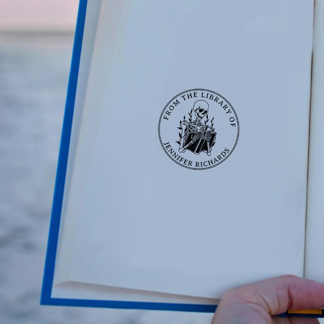 Tampons Encreurs Livre de lecture de crâne, rond de la bibliothèque (Créateur téléchargé)