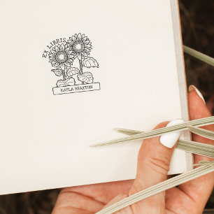 Tampons Encreurs Livre de tournesol vintage Ex Bibliothèques