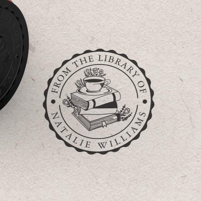 Tampons Encreurs Livre floral Mug café de la bibliothèque de (Créateur téléchargé)