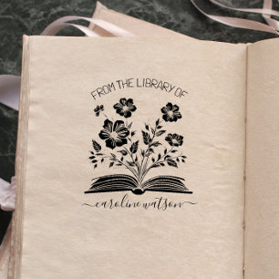 Tampons Encreurs Livre floral script de la bibliothèque de