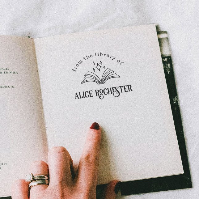 Tampons Encreurs Livre magique Bibliothèque personnelle Nom personn (Stamp Mock-up)