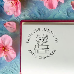 Tampons Encreurs Livre personnalisé   Chouette sur livres