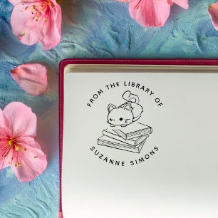 Tampons Encreurs Livre personnalisé Cute chat sur livres
