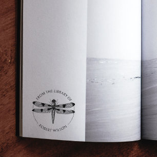 Tampons Encreurs Livre vintage libellule de la bibliothèque de